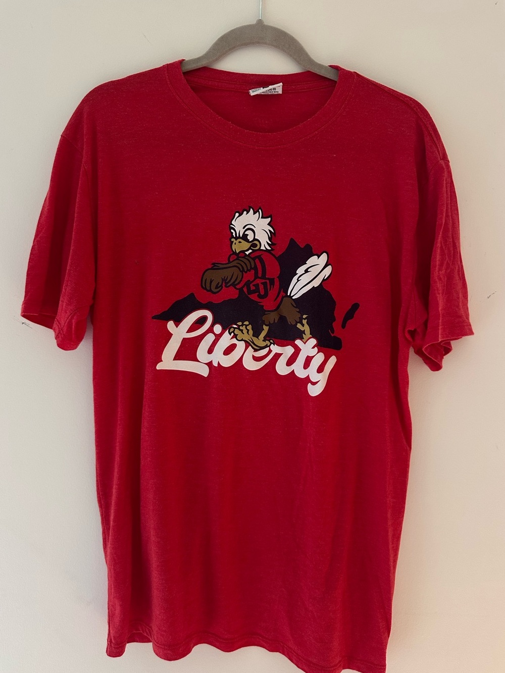 Where I’m from Liberty University Sparky Virginia Red T-Shirt men’s large